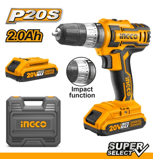 CIDLI200215 20V LI-ION CORDLESS IMPACT DRILL 45Nm