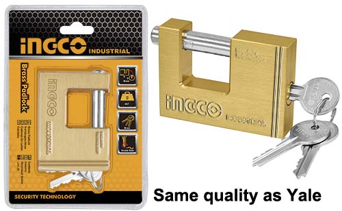 DBBPL0902 BRASS BLOCK PADLOCK 90MM