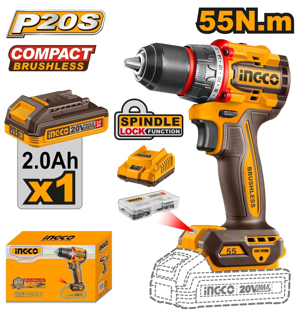 CDLI205582 COMPACT BRUSHLESS CORDLESS DRILL 55NM