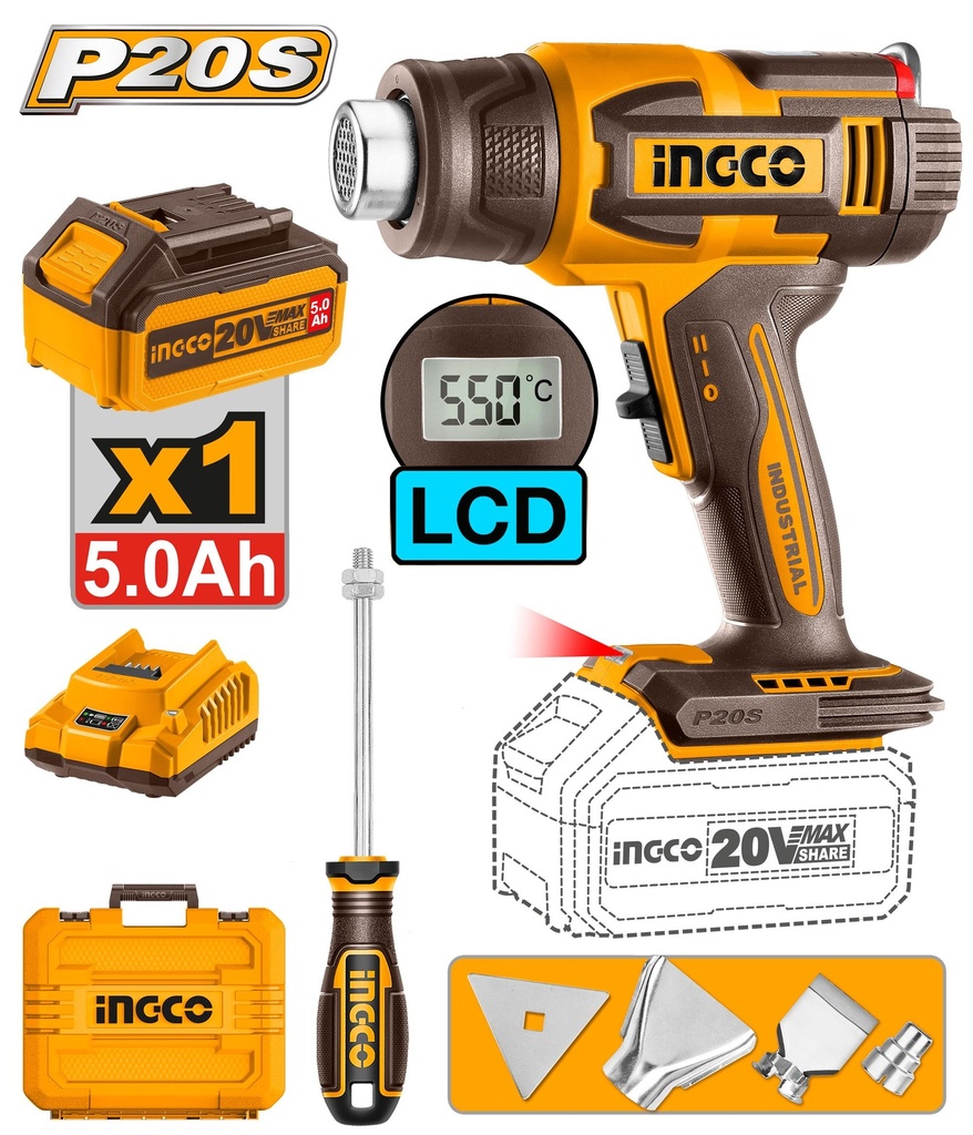 HGLI20035 LI-ION HEAT GUN 20V