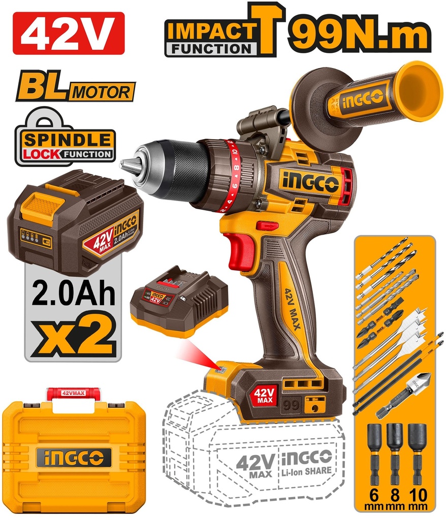 CIDLI429982 BRUSHLESS CORDLESS IMPACT DRILL