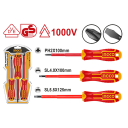 [HKISD0308] HKISD0308 3PCS INSULATED SCREWDRIVER SET