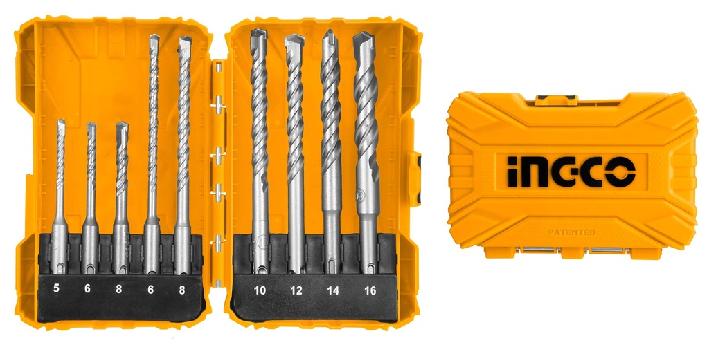 AKDL30901 9PCS  SDS PLUS HAMMER DRILL BITS SET
