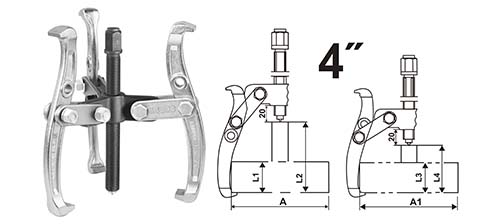 HGP08034 3 JAWS GEAR PULLER 4"