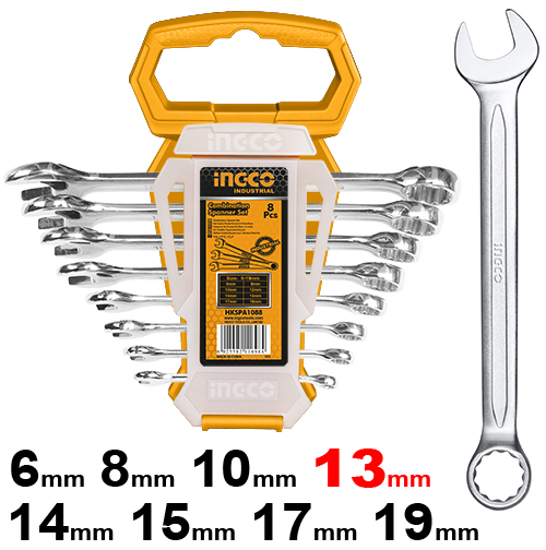 HKSPA1088-I 8 PCS COMBINATION SPANNERS SET (6-19MM)