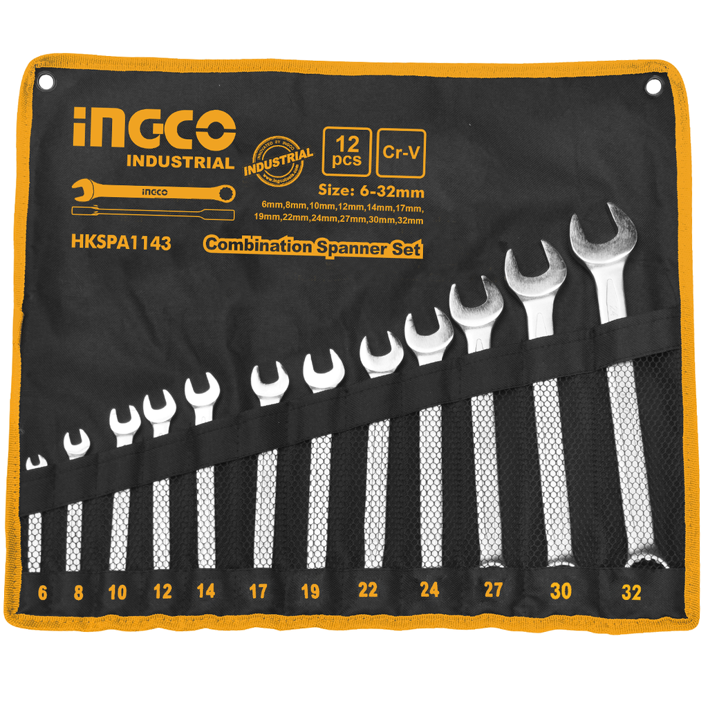 HKSPA1143 12 PCS COMBINATION SPANNER SET (6-32MM)