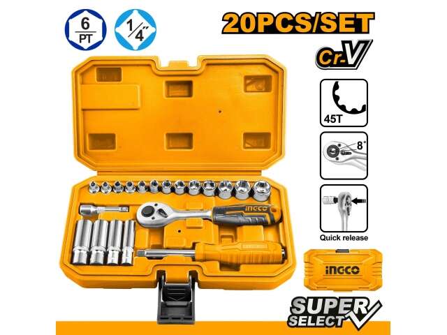 HKTS14201 20 PCS 1/4'' SOCKET SET