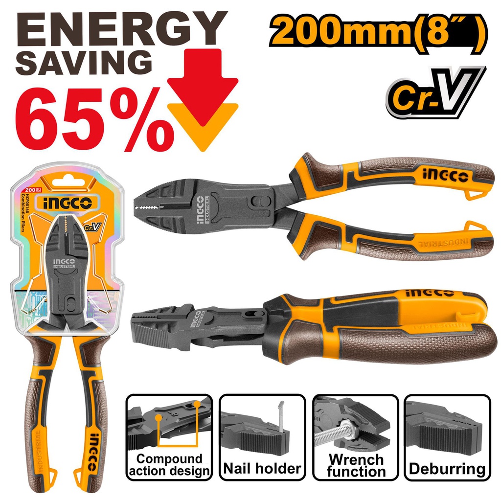 HCCP58200 COMPOUND ACTION COMBINATION PLIERS 8"