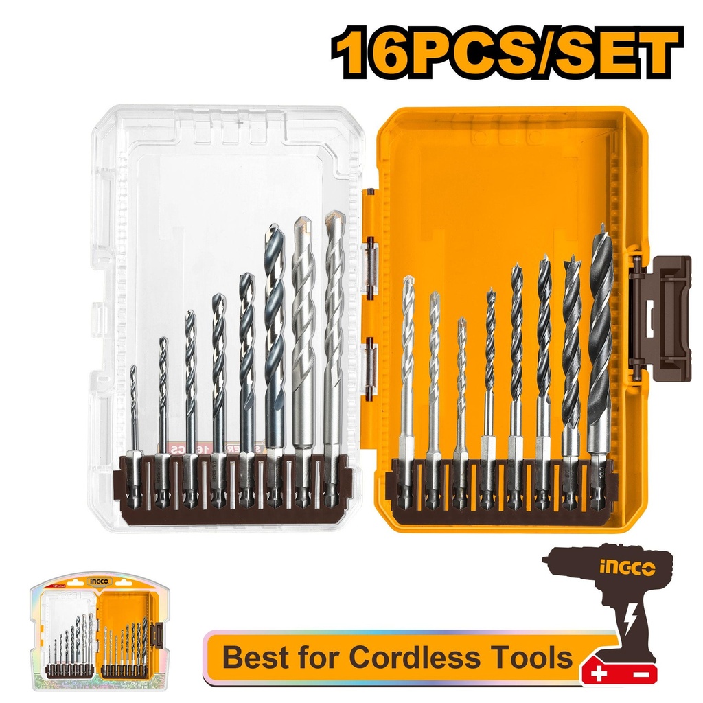 AKDL11606 16 PCS METAL, MULTIFUNCTION DRILL, AND WOOD DRILL BITS SET