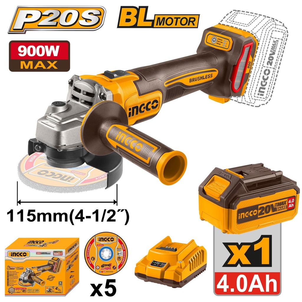 CAGLI261521 CORDLESS LITHIUM-ION ANGLE GRINDER 20V