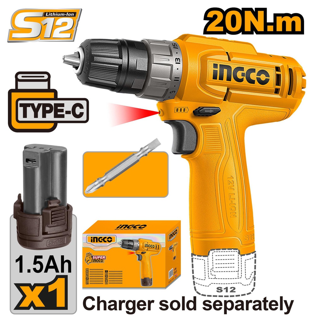 CDLI12456 LITHIUM-ION CORDLESS DRILL 12V