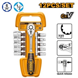 [HKTS12122] HKTS12122 12 PCS SOCKET SET 1/2"