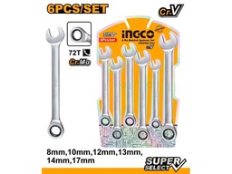 [HKSPAR1062] HKSPAR1062  6 PCS RATCHET SPANNER SET 8-17MM